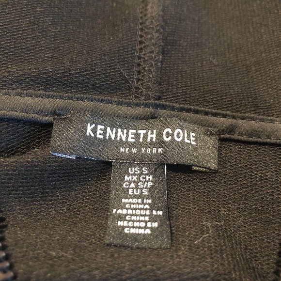 Kenneth Cole Satin Trim Graphic Full Zip Hoodie - Picture 7 of 8